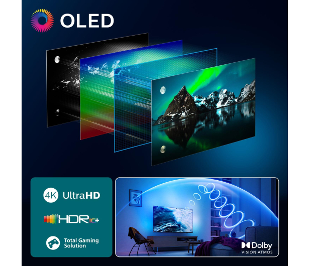 PHILIPS 55OLED770 55" OLED 4K 120Hz VRR Titan OS Ambilight 3 Dolby Vision Dolby Atmos, HDMI 2.1 - 1363023 - zdjęcie 11